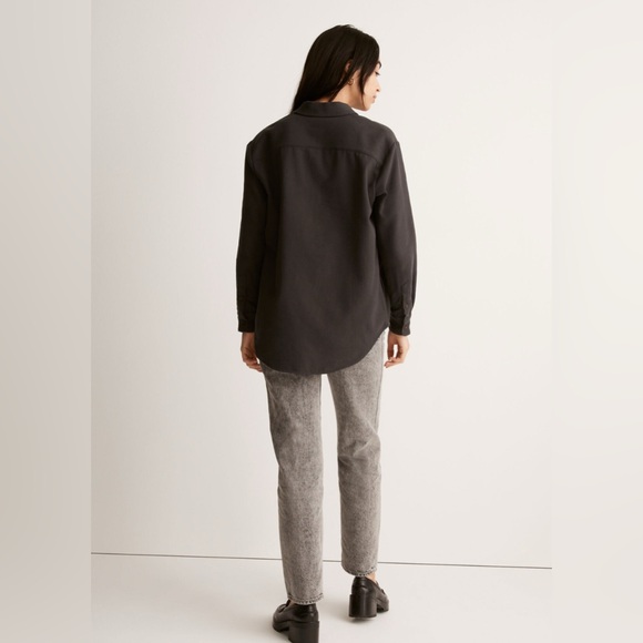 NWT Women’s Madewell Black Oversized Casual Button Down Fleece Shirt - Size XL - Picture 10 of 11